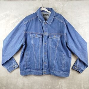 Line of Trade Denim Montana Trucker Jacket Dark Blue Wash Mens 2XL